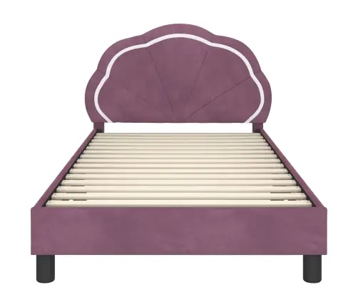 Bērnu Gultas Rāmis Ar Galvgali Violeta 90 X 200 Cm Samts Vidaxl