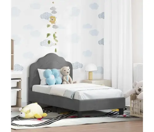 Vaikiška Lovo Rėmas Su Galvūgaliu Tamsiai Pilka 70 X 140 Cm