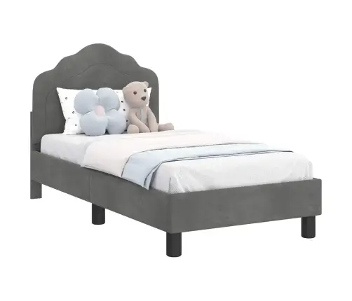 Vaikiška Lovo Rėmas Su Galvūgaliu Tamsiai Pilka 70 X 140 Cm