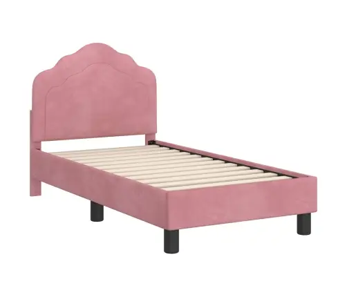 Bērnu Gultas Rāmis Ar Galvgali Rozā 70 X 140 Cm Samts Vidaxl