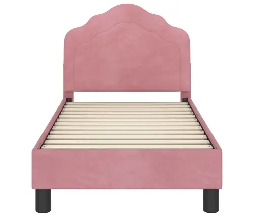 Bērnu Gultas Rāmis Ar Galvgali Rozā 70 X 140 Cm Samts Vidaxl