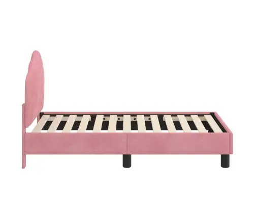 Bērnu Gultas Rāmis Ar Galvgali Rozā 70 X 140 Cm Samts Vidaxl