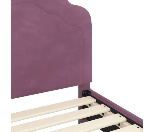 Bērnu Gultas Rāmis Ar Galvgali Violeta 70 X 140 Cm Samts Vidaxl