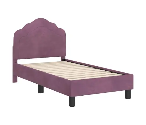 Bērnu Gultas Rāmis Ar Galvgali Violeta 70 X 140 Cm Samts Vidaxl