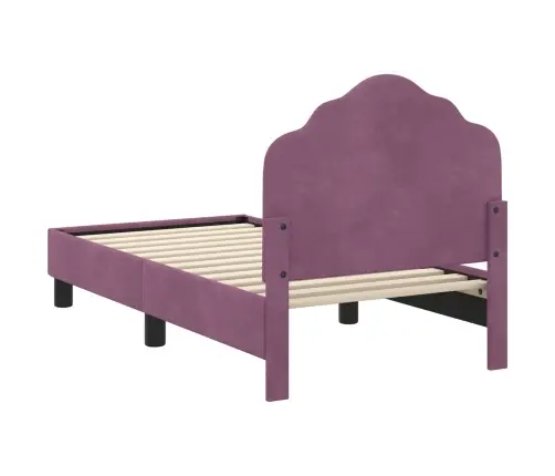 Bērnu Gultas Rāmis Ar Galvgali Violeta 70 X 140 Cm Samts Vidaxl