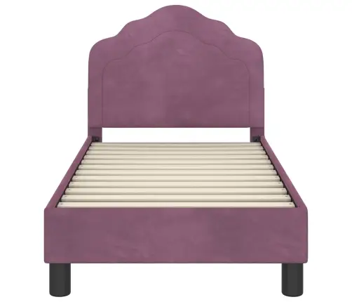 Bērnu Gultas Rāmis Ar Galvgali Violeta 70 X 140 Cm Samts Vidaxl