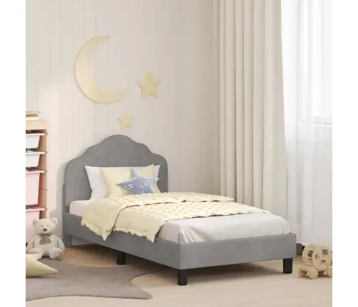 Vaikiška Lovos Konstrukcija Su Galvūgaliu Šviesiai Pilka