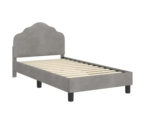 Vaikiška Lovos Konstrukcija Su Galvūgaliu Šviesiai Pilka