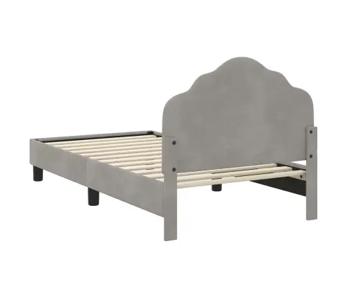 Vaikiška Lovos Konstrukcija Su Galvūgaliu Šviesiai Pilka