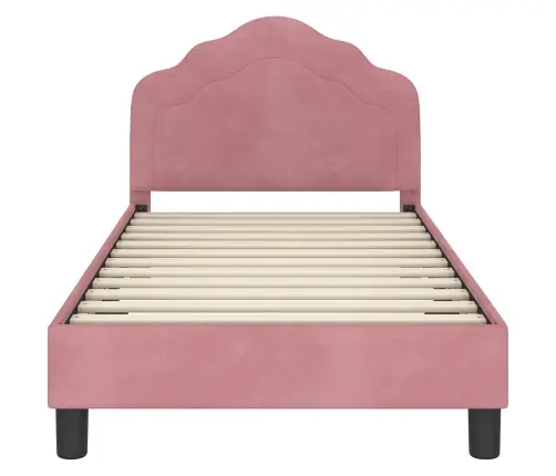 Bērnu Gultas Rāmis Ar Galvgali Rozā 80 X 160 Cm Samts Vidaxl