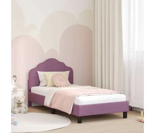 Bērnu Gultas Rāmis Ar Galvgali Violeta 80 X 160 Cm Samts Vidaxl