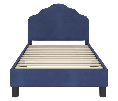 Bērnu Gultas Rāmis Ar Galvgali Policijas Zila 80 X 160 Cm Samts Vidaxl