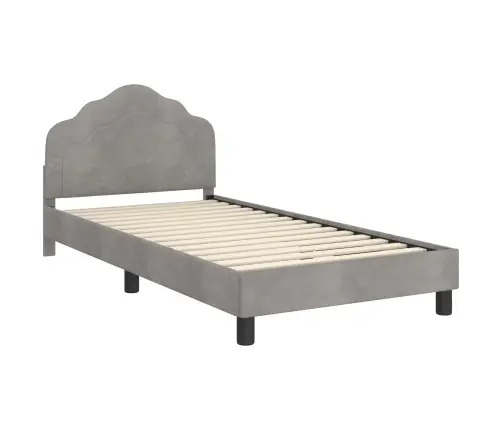 Vaikiška Lovos Konstrukcija Su Galvūgaliu Šviesiai Pilka