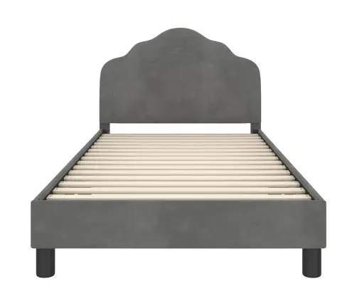 Bērnu Gultas Rāmis Ar Galvgali Tumši Pelēks 80 X 200 Cm Samts Vidaxl