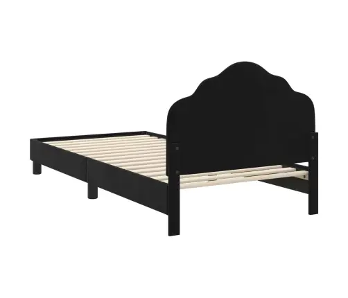 Bērnu Gultas Rāmis Ar Galvgali Melna 80 X 200 Cm Samts Vidaxl