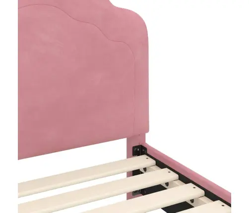 Bērnu Gultas Rāmis Ar Galvgali Rozā 80 X 200 Cm Samts Vidaxl