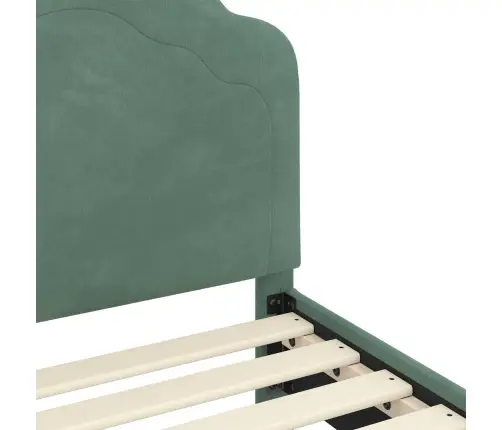 Laste Voodiraam Peatoega Peaga Mere Roheline 80 X 200 Cm Samet