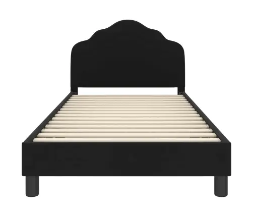 Vaikiška Lovos Konstrukcija Su Galvūgaliu Juoda 90 X 190 Cm