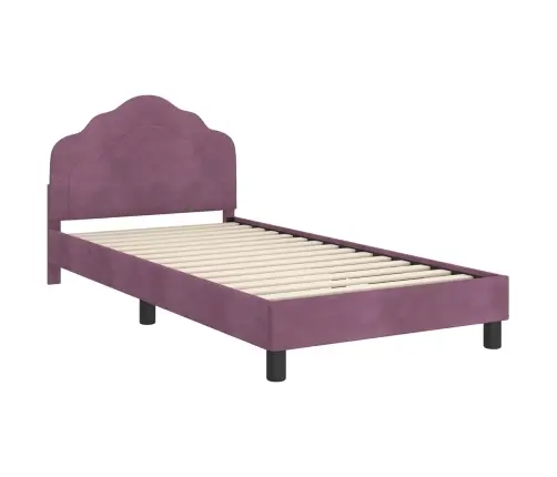 Bērnu Gultas Rāmis Ar Galvgali Violeta 90 X 190 Cm Samts Vidaxl