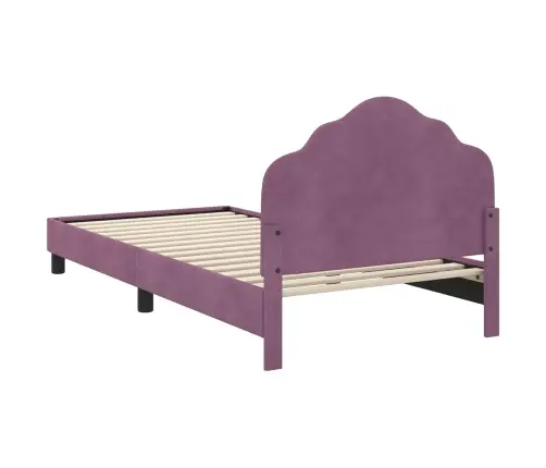 Bērnu Gultas Rāmis Ar Galvgali Violeta 90 X 190 Cm Samts Vidaxl