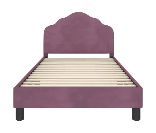 Bērnu Gultas Rāmis Ar Galvgali Violeta 90 X 190 Cm Samts Vidaxl