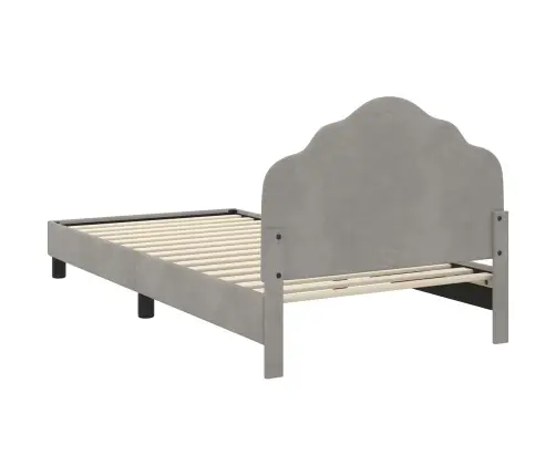 Laste Voodiraam Peatoega Peaga Helehall 90 X 200 Cm Samet