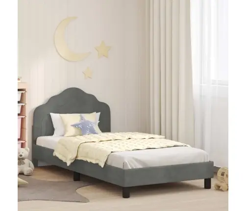 Vaikiška Lovos Konstrukcija Su Galvūgaliu Tamsiai Pilka