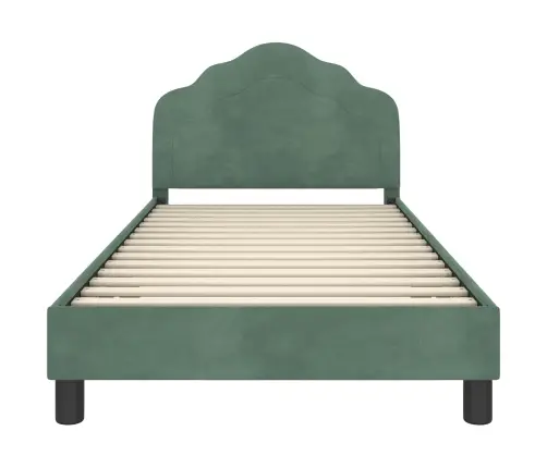 Laste Voodiraam Peatoega Peaga Mere Roheline 90 X 200 Cm Samet