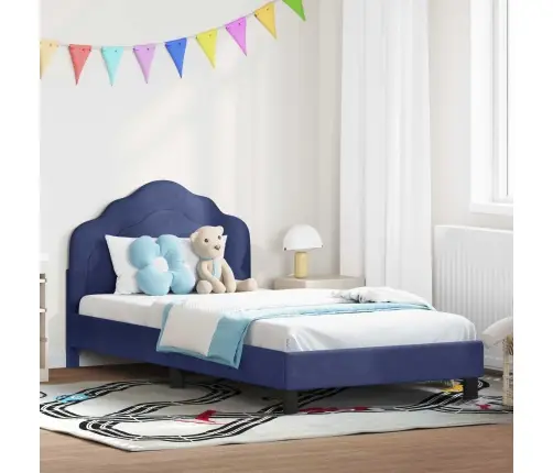 Laste Voodiraam Peatoega Politsei Sinine 90 X 200 Cm Samet