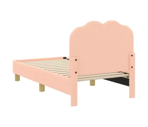 Bērnu Gultas Rāmis Ar Galvgali Rozā 70 X 140 Cm Aitu Audums Vidaxl