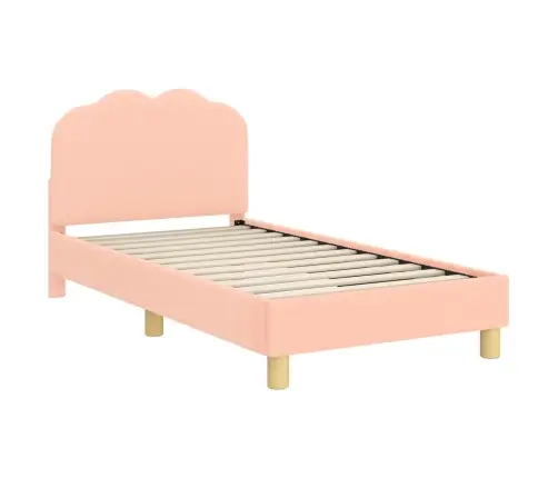 Bērnu Gultas Rāmis Ar Galvgali Rozā 80 X 160 Cm Aitu Audums Vidaxl