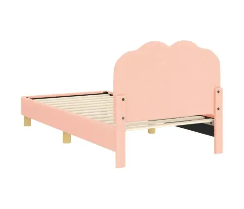 Bērnu Gultas Rāmis Ar Galvgali Rozā 80 X 160 Cm Aitu Audums Vidaxl