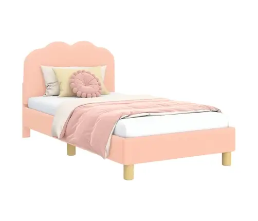 Bērnu Gultas Rāmis Ar Galvgali Rozā 80 X 160 Cm Aitu Audums Vidaxl