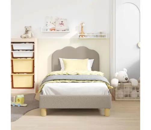 Bērnu Gultas Rāmis Ar Galvgali Gaiši Pelēks 80 X 160 Cm Vidaxl