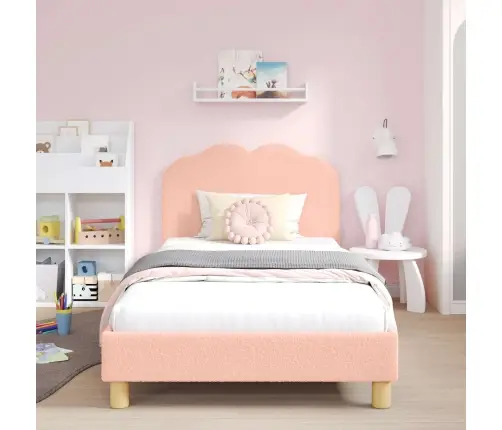 Vaikiška Lovos Konstrukcija Su Galvūgaliu Rožinė 80 X 200 Cm