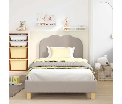 Bērnu Gultas Rāmis Ar Galvgali Gaiši Pelēks 80 X 200 Cm Vidaxl