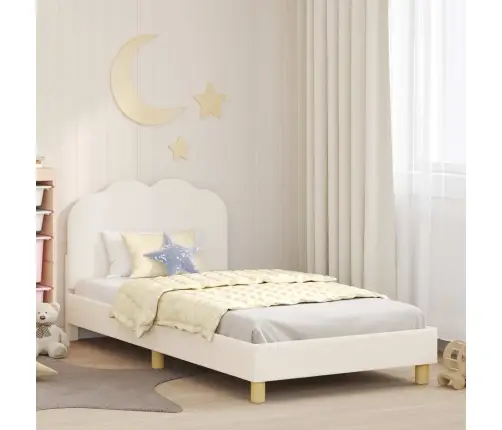 Bērnu Gultas Rāmis Ar Galvgali Krēmkrāsa 90 X 190 Cm Vidaxl