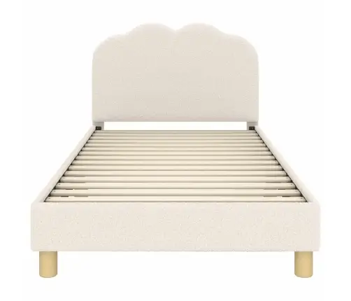 Bērnu Gultas Rāmis Ar Galvgali Krēmkrāsa 90 X 190 Cm Vidaxl