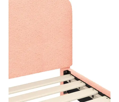 Bērnu Gultas Rāmis Ar Galvgali Rozā 90 X 200 Cm Aitu Audums Vidaxl