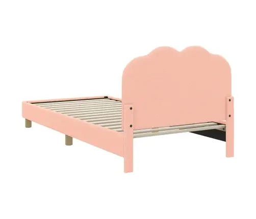 Bērnu Gultas Rāmis Ar Galvgali Rozā 90 X 200 Cm Aitu Audums Vidaxl