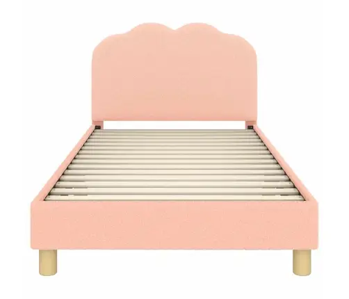 Bērnu Gultas Rāmis Ar Galvgali Rozā 90 X 200 Cm Aitu Audums Vidaxl