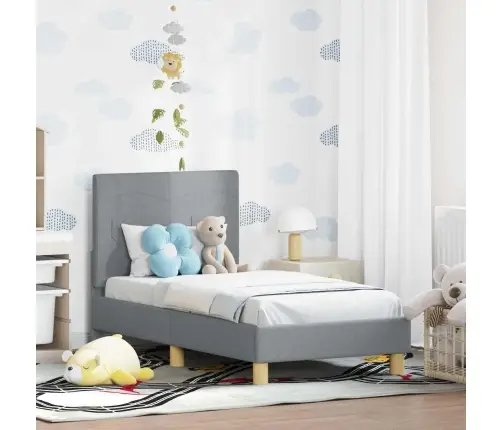 Vaikiška Lovo Rėmas Su Galvūgaliu Šviesiai Pilka 70 X 140 Cm