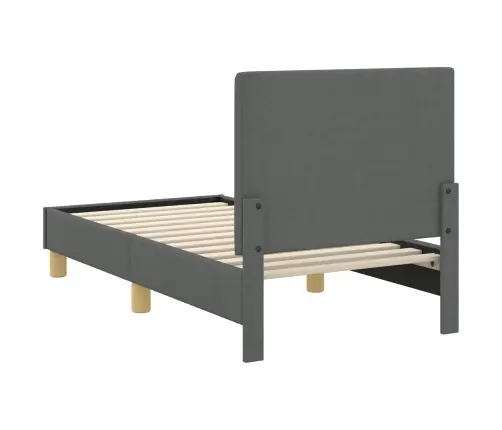 Bērnu Gultas Rāmis Ar Galvgali Tumši Pelēks 70 X 140 Cm Audums Vidaxl