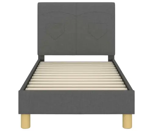 Bērnu Gultas Rāmis Ar Galvgali Tumši Pelēks 70 X 140 Cm Audums Vidaxl