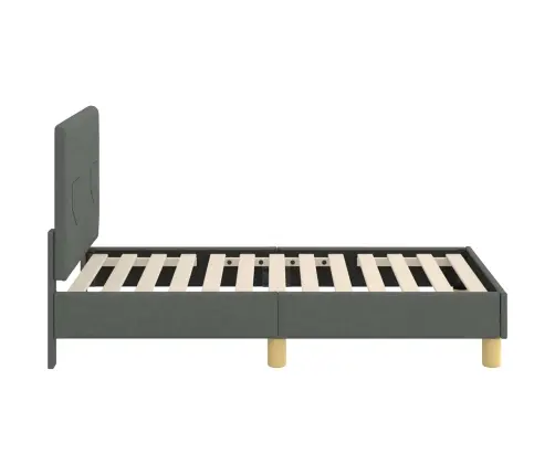 Bērnu Gultas Rāmis Ar Galvgali Tumši Pelēks 70 X 140 Cm Audums Vidaxl