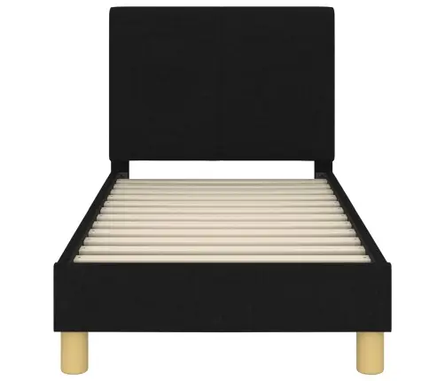 Bērnu Gultas Rāmis Ar Galvgali Melna 70 X 140 Cm Audums Vidaxl