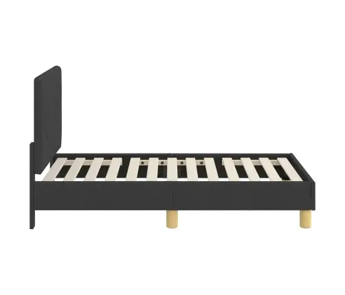 Bērnu Gultas Rāmis Ar Galvgali Melna 70 X 140 Cm Audums Vidaxl