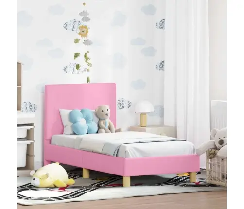 Bērnu Gultas Rāmis Ar Galvgali Rozā 70 X 140 Cm Audums Vidaxl