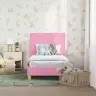 Bērnu Gultas Rāmis Ar Galvgali Rozā 70 X 140 Cm Audums Vidaxl