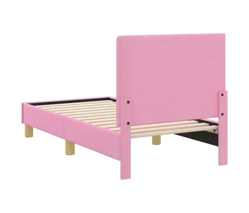 Bērnu Gultas Rāmis Ar Galvgali Rozā 70 X 140 Cm Audums Vidaxl